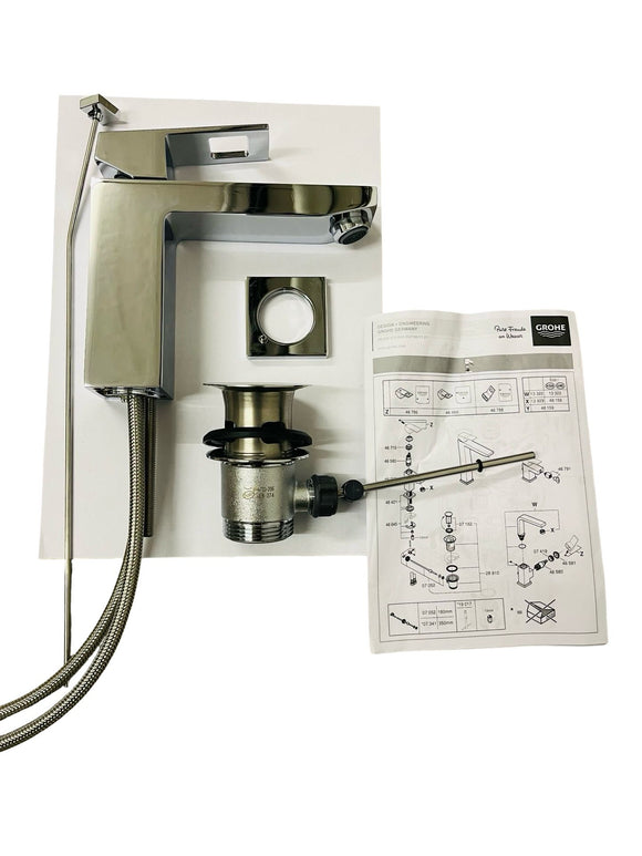GROHE Eurocube Waschtischarmatur Wassersparend Zugstangen-Ablauf Chrom 23445000