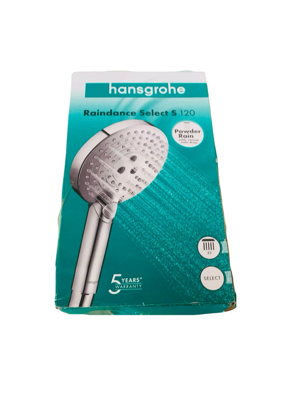 hansgrohe Raindance Select S Duschkopf Handbrause mit 3 Strahlarten ⌀120mm Chrom