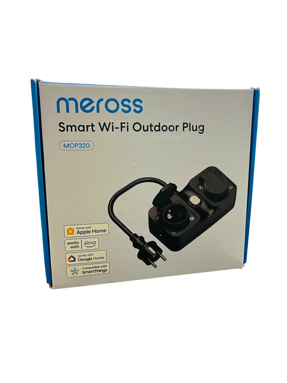 Meross WLAN Smart Steckdose Outdoor mit Stromzähler Außen IP44 Apple Alexa Google