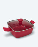 Viereckpfanne mit Glasdeckel Braten Fleisch Gemüse Soft-Touch-Griffe Induktion-5