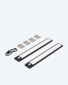 2x Sensor-Lichtleiste mit Bewegungsmelder Aufladbar USB Magnetisch Ultradünn
