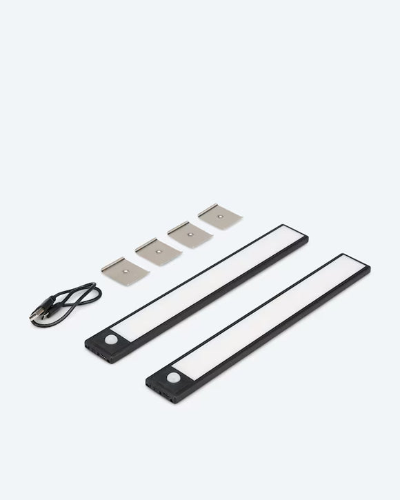 2x Sensor-Lichtleiste mit Bewegungsmelder Aufladbar USB Magnetisch Ultradünn