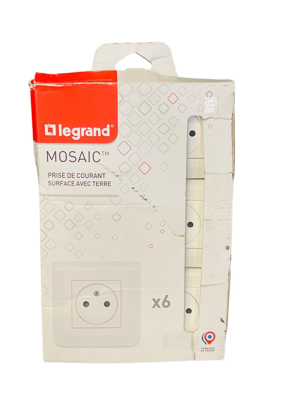 LEGRAND – Mosaic Aufputz-Erdungssteckdose – 2P+T Steckdose Abdeckplatte 5er Set