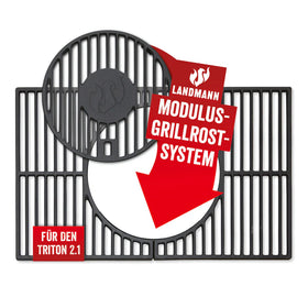 LANDMANN Modulus Grillrostsystem Triton 2.1 Pizzastein WOK Grillspießset