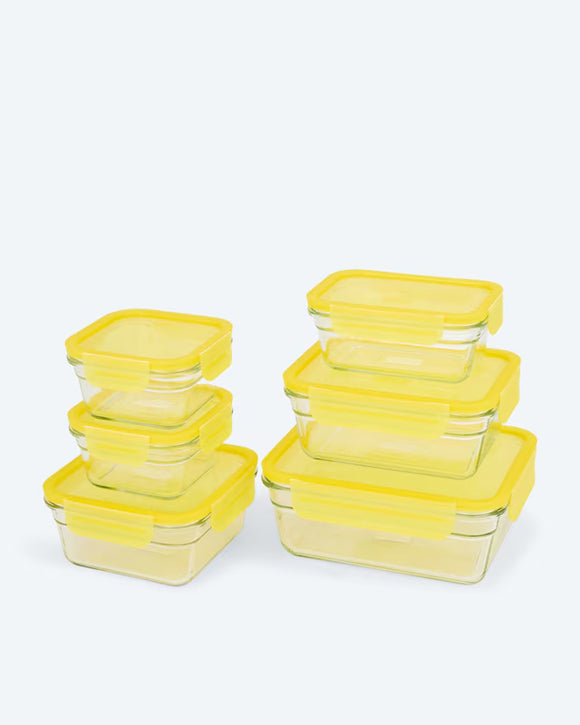 Glasdosen-Set 6tlg. Glas Backofen Mikrowelle Auslaufsicher & Luftdicht BPA-frei