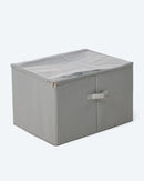 Verstellbarer Schuh-Organizer für 12 Paar Schuhe mit Durchsichtigem Deckel Grau-1