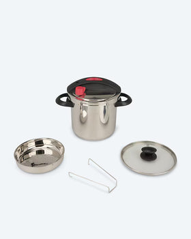 Fast & Easy Schnellkochtopf 5tlg. mit Steamer und Deckel 5,5L Induktion Magenta