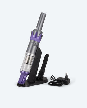 Akku Handstaubsauger Kabellos Staubsauger Beutellos 90W Ladestation Sauger Lila