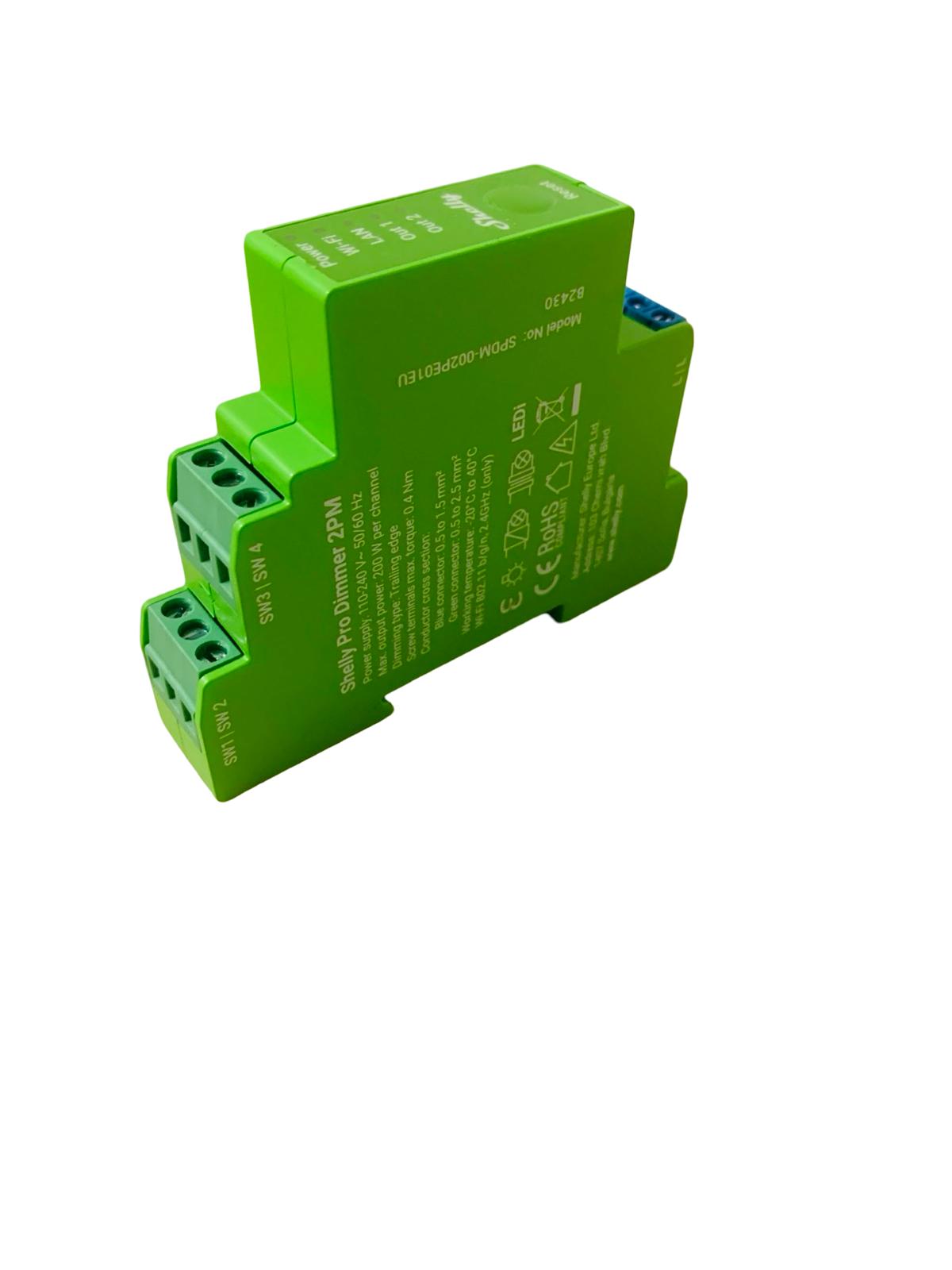 Shelly Pro Dimmer 2PM 2-Kanal-DIN-Hutschienen-Smart-Dimmer LAN, WLAN Bluetooth