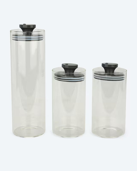 3x Vakuum-Vorratsgläser Spezialverschluss Vorratsdose Glas 1000ml - 1700ml