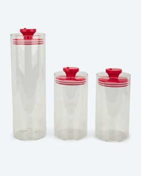 3x Vakuum-Vorratsgläser Spezialverschluss Vorratsdose Glas 1000ml - 1700ml