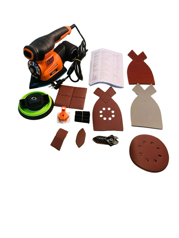 Black+Decker 4-in-1 Multischleifer 220W mit Autoselect mit Zubehör KA280K