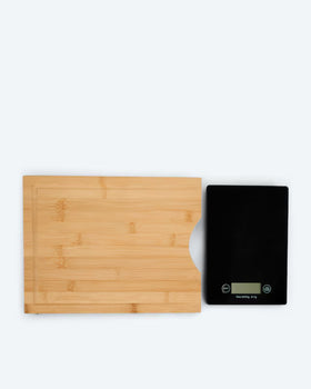 Bambus-Schneidebrett mit Waage Antibakteriell Küche Kochen
