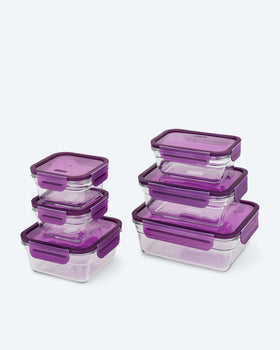 Kaufen lila Glasdosen-Set 6tlg. Glas Backofen Mikrowelle Auslaufsicher &amp; Luftdicht BPA-frei