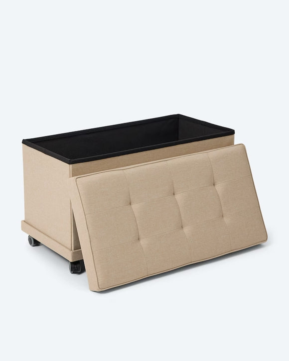 Sitz- und Aufbewahrungsbank Hocker 2-Sitzer Faltbar mit Rollen Traglast 200 kg