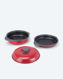 3in1 Mikrowellenkocher Mikrowellen Pfanne Mikrowellengrillpfanne Dunkelrot-1