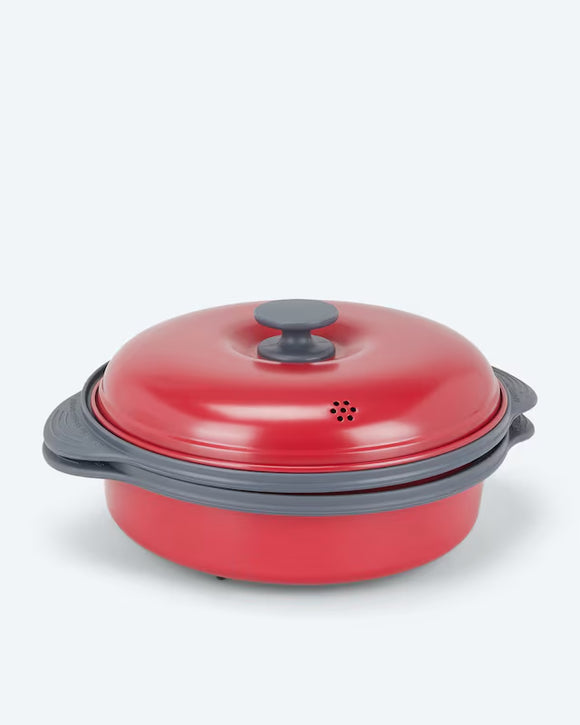 3in1 Mikrowellenkocher Mikrowellen Pfanne Mikrowellengrillpfanne Dunkelrot