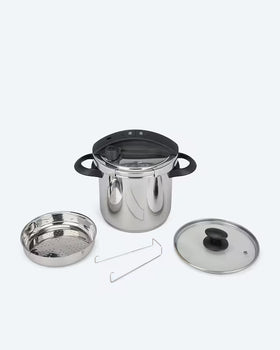 Fast & Easy Schnellkochtopf 5tlg. mit Steamer und Deckel 5,5L Induktion Schwarz