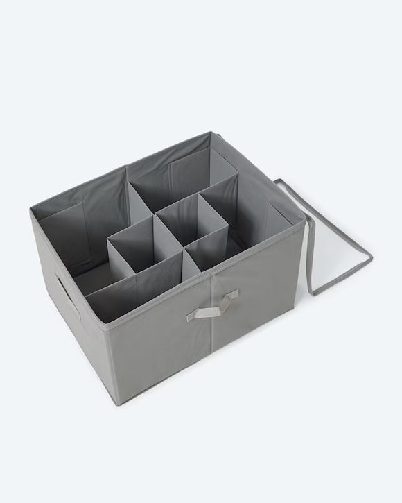 Verstellbarer Schuh-Organizer für 12 Paar Schuhe mit Durchsichtigem Deckel Grau