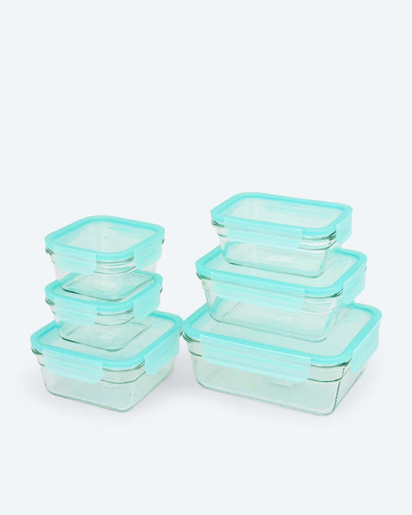 Glasdosen-Set 6tlg. Glas Backofen Mikrowelle Auslaufsicher & Luftdicht BPA-frei