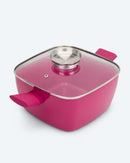 Viereckpfanne mit Aromadeckel Dampfablassfunktion Braten Schmoren Garen Induktion-5