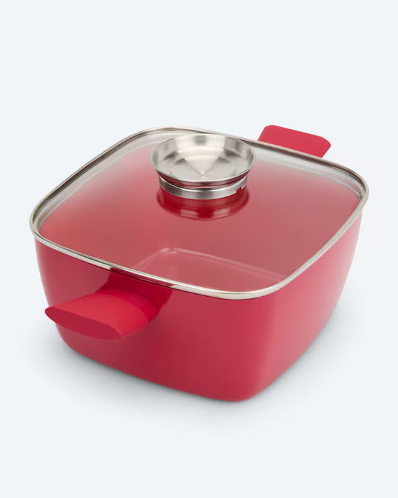 Viereckpfanne mit Aromadeckel Dampfablassfunktion Braten Schmoren Garen Induktion