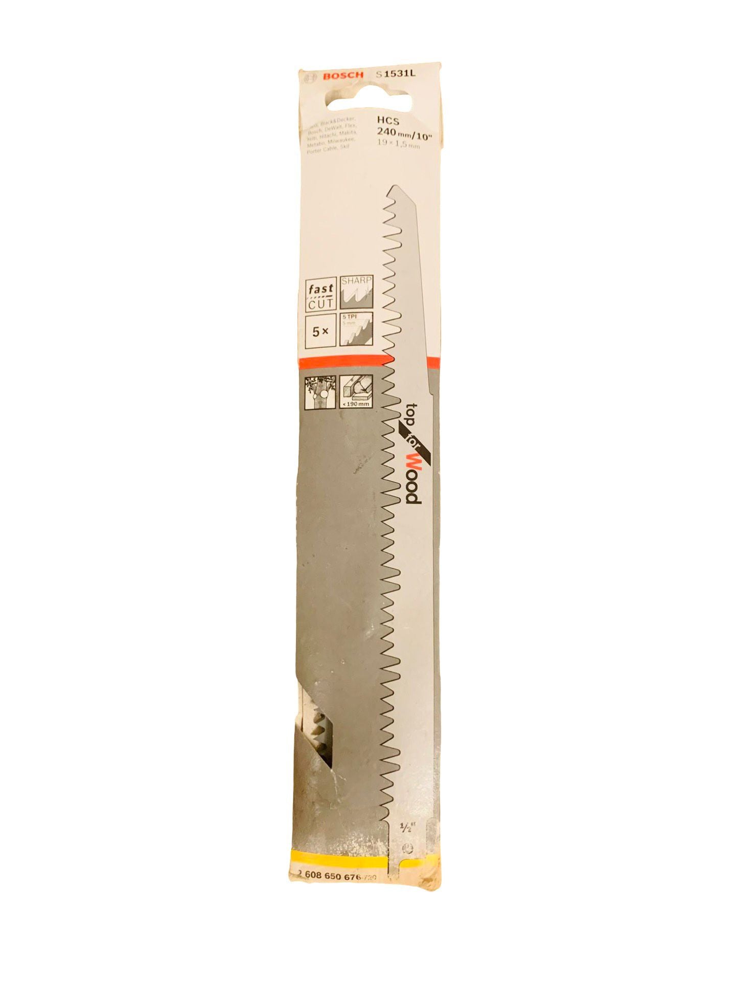 Bosch Accessories Bosch Professional 5x Säbelsägeblatt S 1531 L für Holz 240mm
