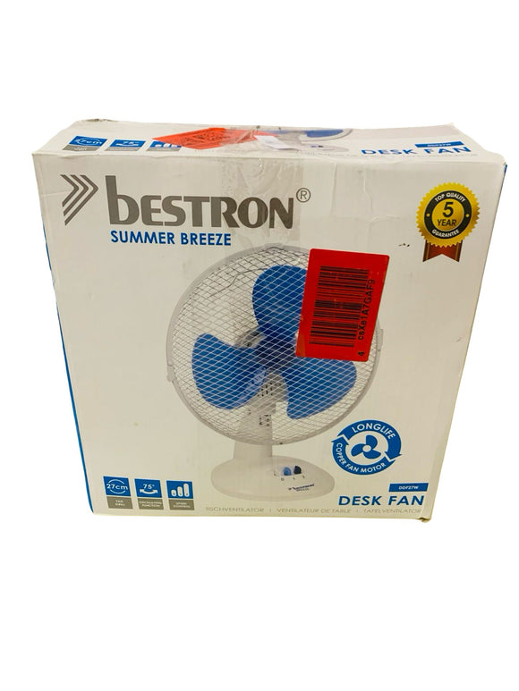Bestron Mobiler Tischventilator Ø 27cm 2 Geschwindigkeitsstufen Oszillation 30 W