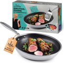 Bratpfanne Edelstahl Pfanne Antihaft Kratzfest Wabenstruktur für alle Herdarten-3