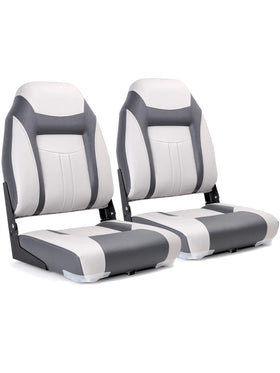 Deluxe Bootsitz Paar mit hoher Rückenlehne Klappbar Hellgrau/Anthrazit 2 Sitze