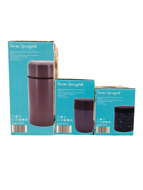 Thermo-Speisegefäß Thermobehälter Set 3 Stück 1L, 0,4L und 0,3L Edelstahl NEU