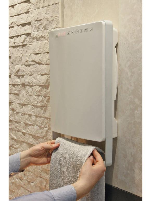 Radialight Digitaler Wand-Heizlüfter TOUCH mit Handtuchstange Perlgrau TBSLI003