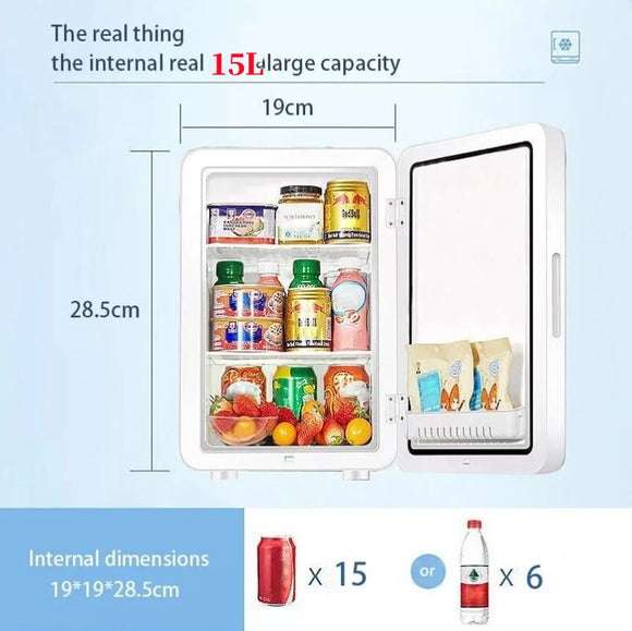 15L Mini Kühlschrank Kosmetik Kühlschrank Minibar Kühlbox kühlen heizen 12V 230V