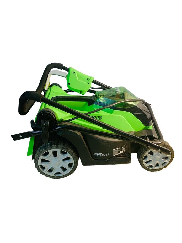 Greenworks 40V Kabelloser Akku Rasenmäher bis 400 m² mit 2x 40 V Akkus Ladegerät