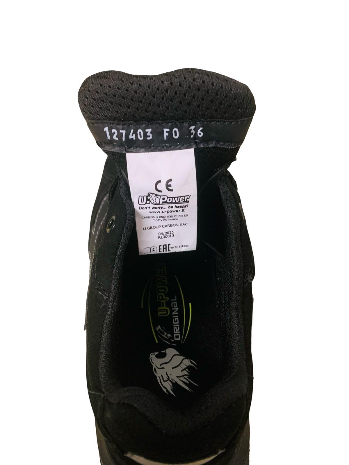 U-Power Red Lion Carbon Sicherheitsschuhe S3 SRC CI ESD Schwarz Größe 36