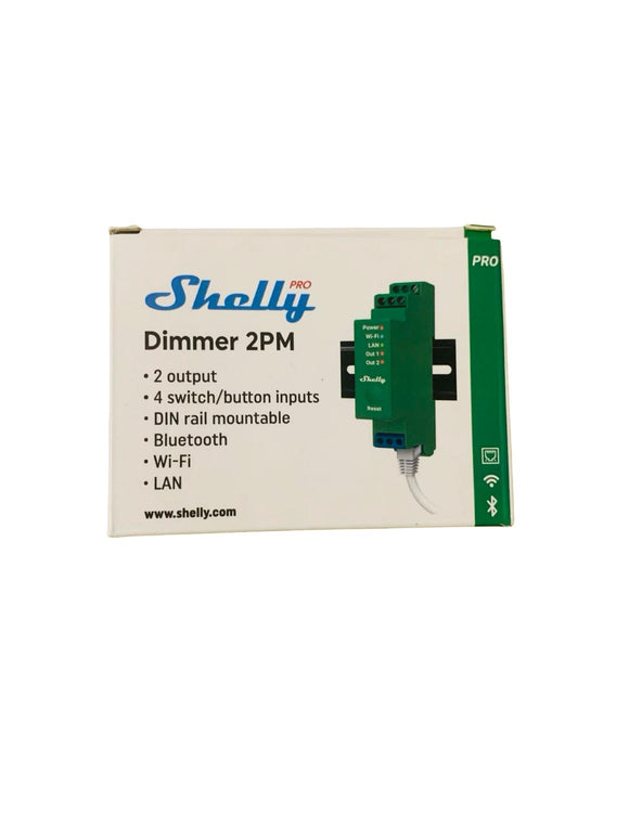 Shelly Pro Dimmer 2PM 2-Kanal-DIN-Hutschienen-Smart-Dimmer LAN, WLAN Bluetooth