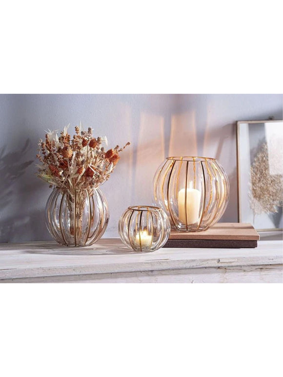 Windlichter aus Glas 3er Set Teelichter 10,5x9 cm 14x12,5 cm 17x15,5 cm