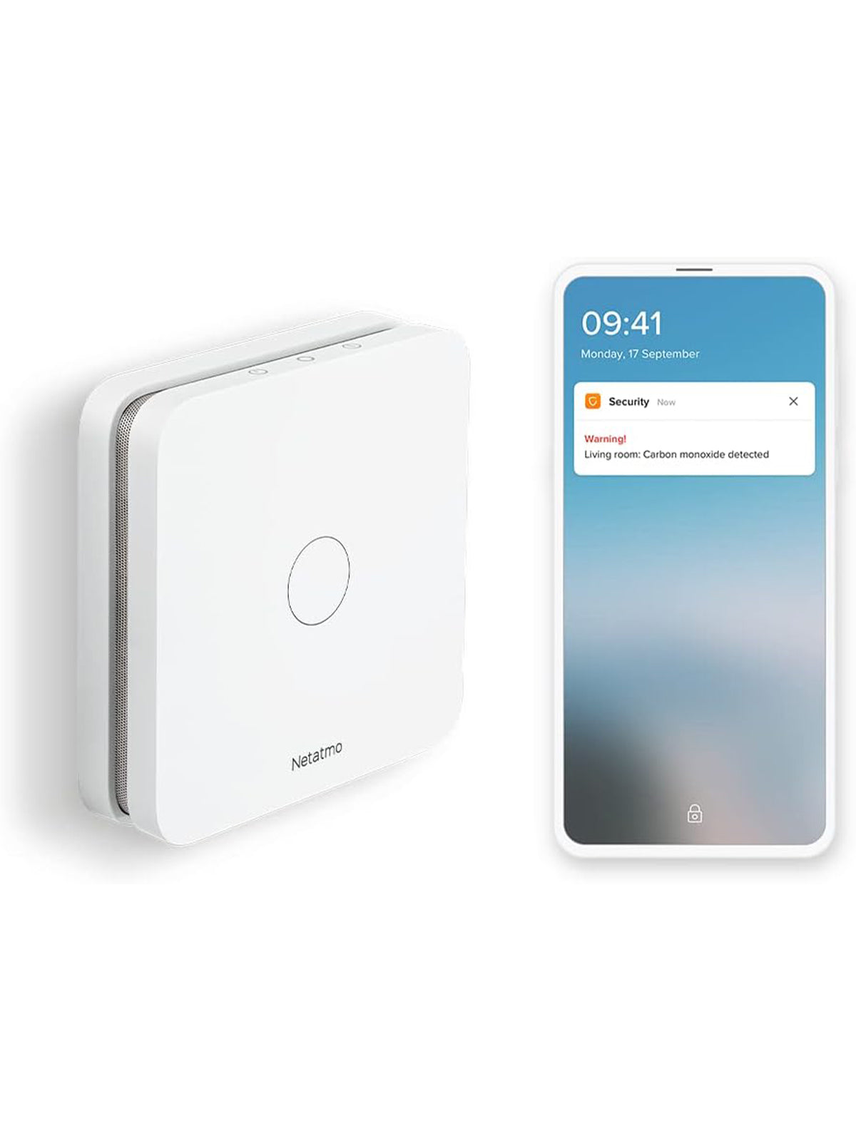 Netatmo Smarter Kohlenmonoxidmelder WLAN 85 dB Alarm Selbsttest-Funktion