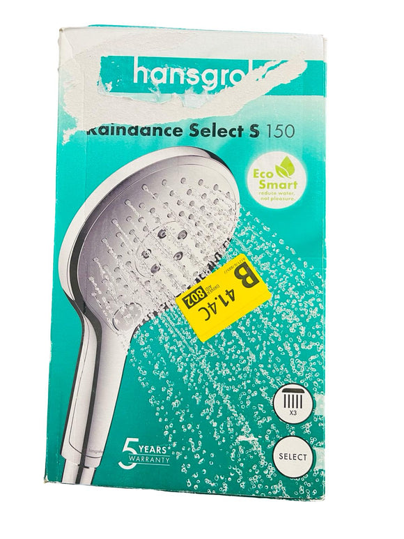 hansgrohe Raindance Select S Duschkopf Handbrause mit 3 Strahlarten 150 mm Chrom