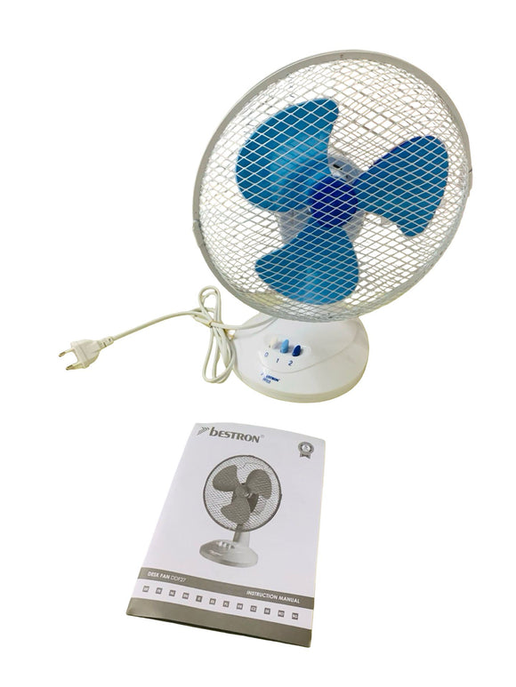 Bestron Mobiler Tischventilator Ø 27cm 2 Geschwindigkeitsstufen Oszillation 30 W