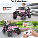 12V Elektroauto für Kinder 2 Sitzer Kinderfahrzeug mit Fernbedienung & LED-Licht-4