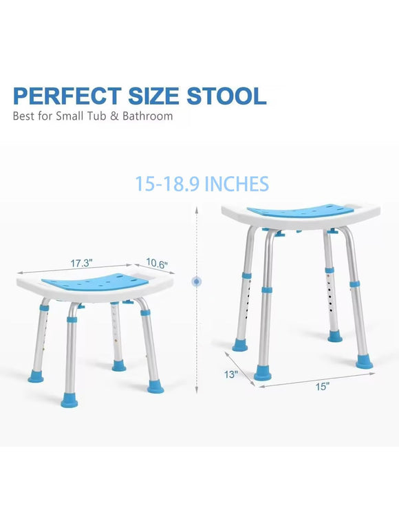 HEAO Duschstuhl Für Senioren Höhenverstellbarer Duschhocker 150 KG Rutschfest