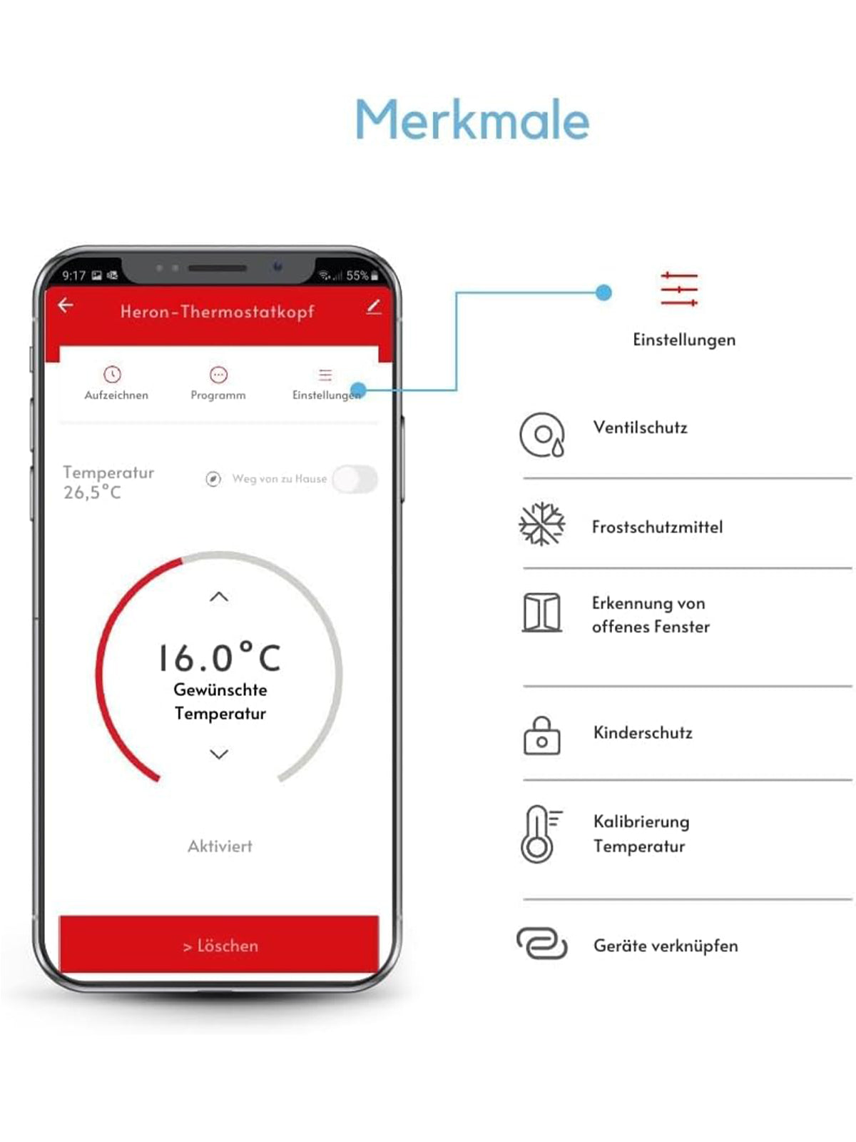 Garza Starter Kit Zigbee 3.0 Smart Thermostatkopf mit Bridge App Alexa Google