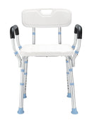 HEAO Duschstuhl mit Rückenlehne und Armlehnen höhenverstellbar 41-53cm bis 136kg-1