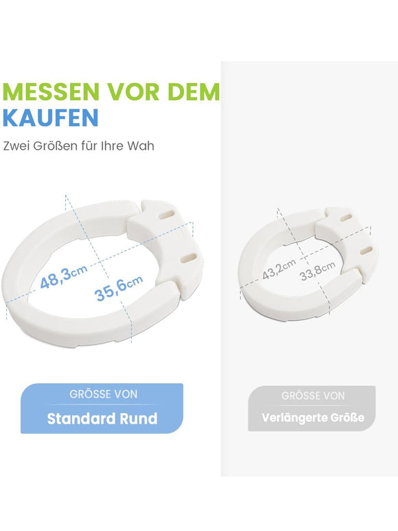 HEAO Toilettensitzerhöhung 10 cm WC Sitzerhöhung Rutschfest Klappbar Weiß