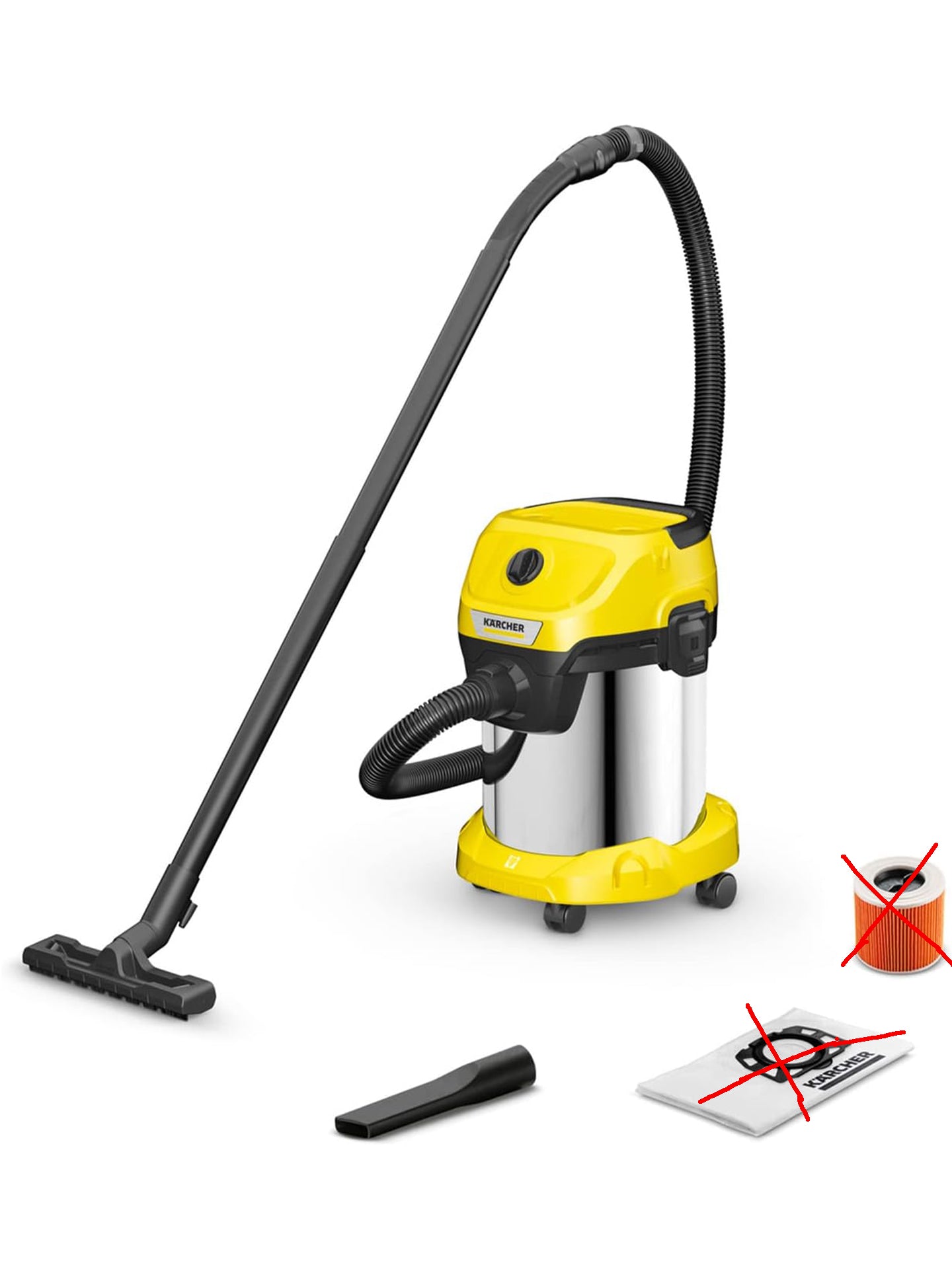 Kärcher Nass-/Trockensauger WD 3 S V-17/4/20 mit Patronenfilter 1000 W + Zubehör