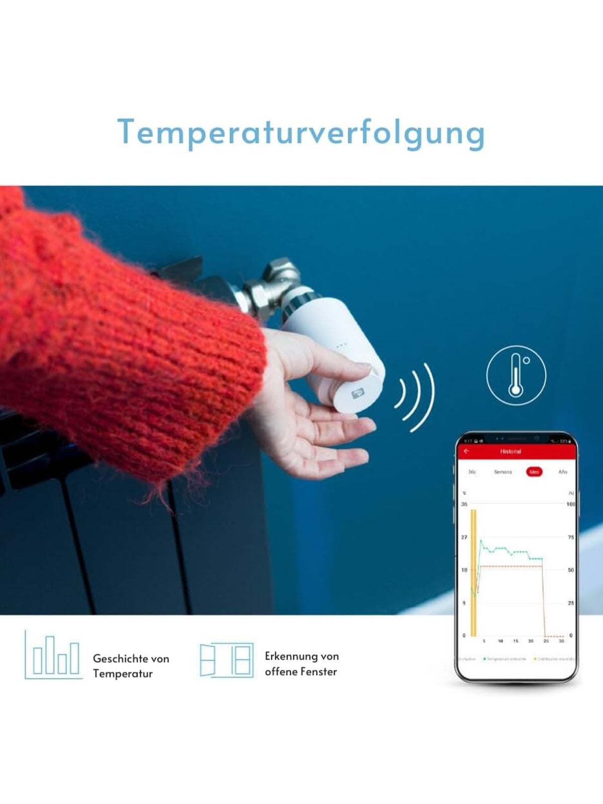 Garza Starter Kit Zigbee 3.0 Smart Thermostatkopf mit Bridge App Alexa Google