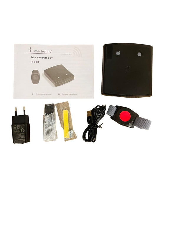 Intertechno IT-SOS Notrufzentrale inkl. rotem Taster bei Überfall oder Unfall