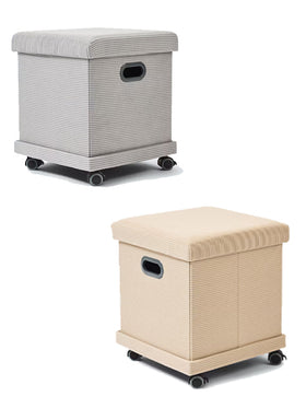 Sitz- und Aufbewahrungshocker Kord mit Rollen Faltbar Traglast bis 150 kg