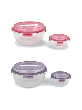 Schüssel-Set Frischhaltedose mit Tragegriff 2tlg 6L und 1L Hartglas